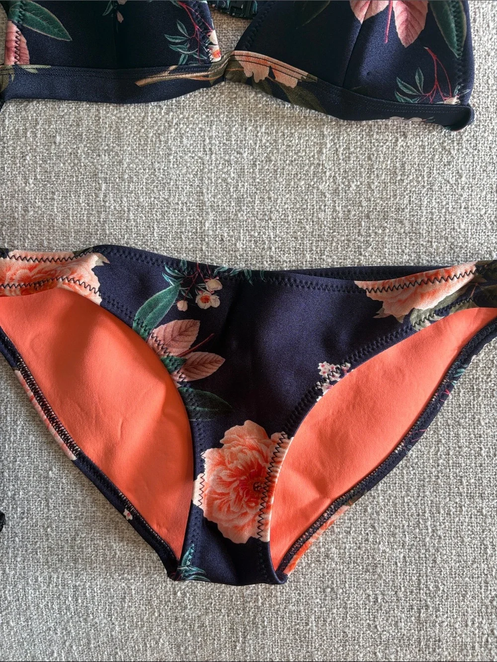 TRIANGL Floral Neoprene Bikini Set + Matching Drawstring Bag